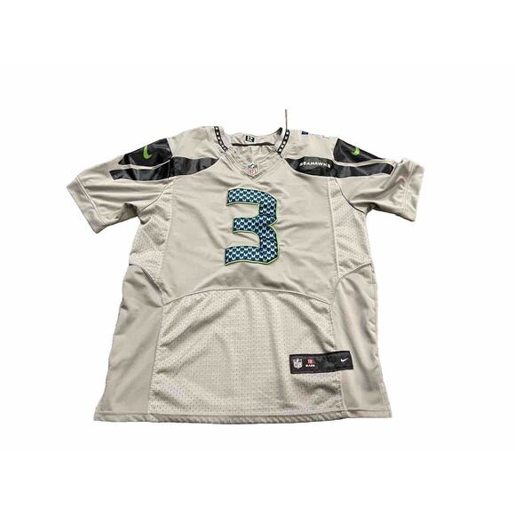 Nike Elite Mens Gray Authentic Russell Wilson #3 Seattle Seahawks Jersey Size 40 - Picture 1 of 10